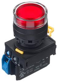 Nút nhấn Idec nhả phẳng có đèn, Ø22, 220V AC/DC, , 1NC-1NO, nhấn nhả, màu đỏ, YW1L-MF2E11QM3R